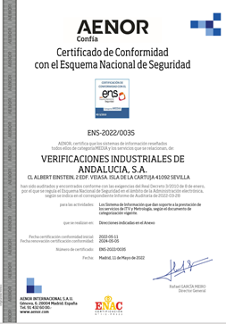 Certificado AENOR ENS-2022/0035